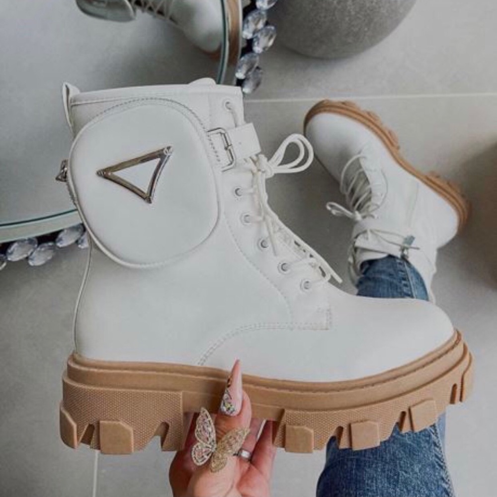 POCKET LACE UP COMBAT BOOTS